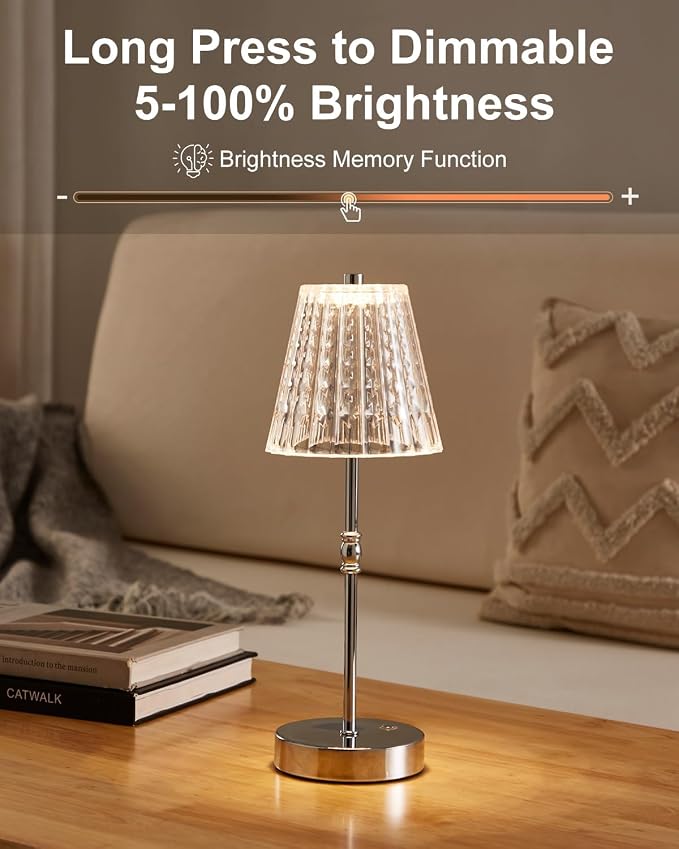 SAIWEYA Cordless Table Lamp, 5000mAh Rechargeable Battery Operated Portable Lamp - Image 2