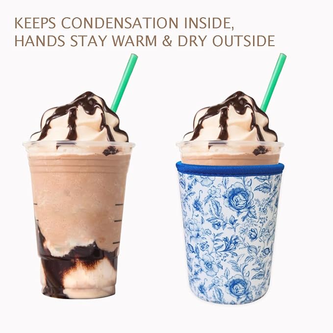 Reusable Insulated Neoprene Iced Coffee Cup Sleeve, Durable Drink Sleeve - Image 6