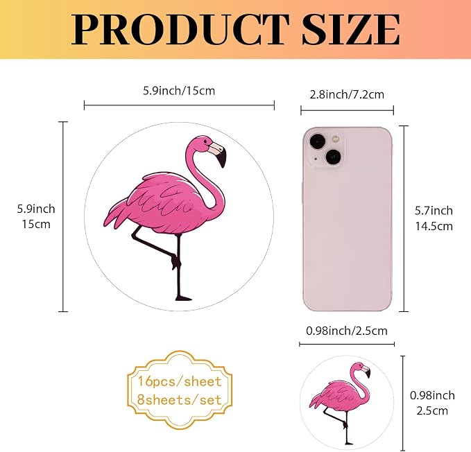 CREATCABIN 128Pcs Flamingo Stickers - Image 2