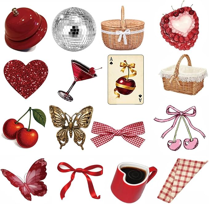 100Pcs Aesthetic Cherry Girls Stickers, Waterproof Vinyl Sticker - Image 6