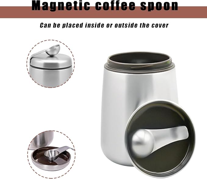 MEKBOK Coffee Canister, Airtight Stainless Steel Kitchen Food Storage Container - Image 4
