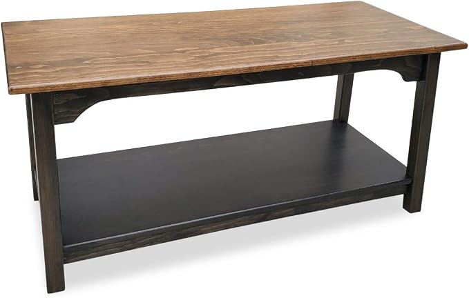 Peaceful Classics Rustic Wood Shaker Coffee Table Amish Furniture, 2 Tier by PeacefulValley