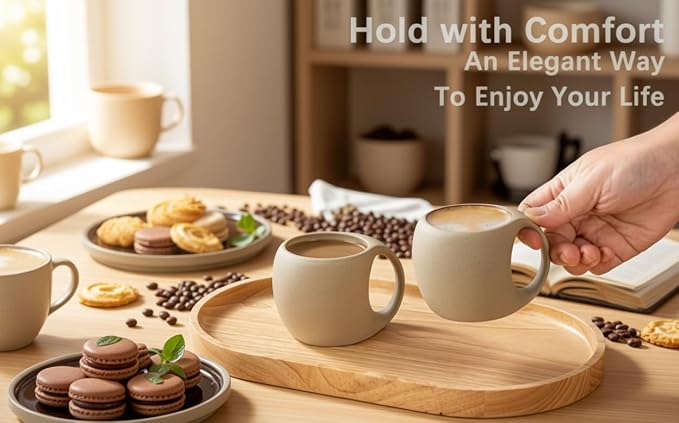 Ceramic Espresso Cups Set of 4, Double Espressos Shots Cup, 4 OZ Espresso Mugs - Image 7