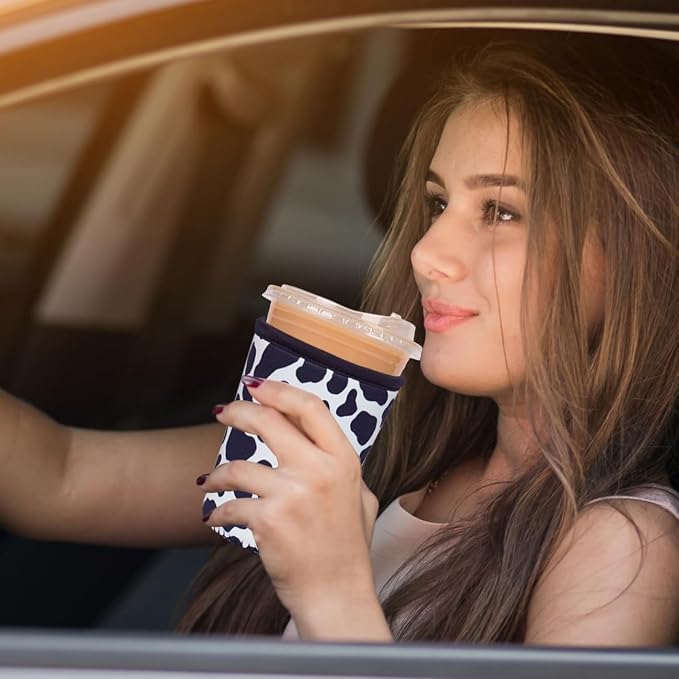 Reusable Insulated Neoprene Iced Coffee Cup Sleeve, Durable Drink Sleeve - Image 4