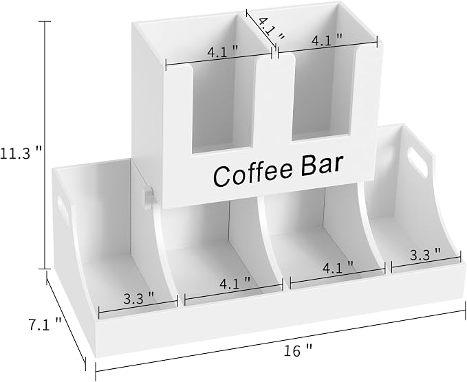Coffee Station Organizer, Wooden Coffee Bar Organizer - Image 4