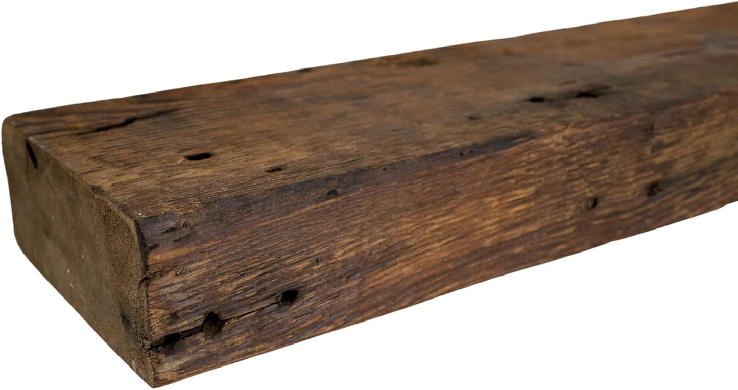 Modern Timber Craft Reclaimed Wood Floating Wall Shelf | Solid Rustic American Barnwood, Floating Shelf Brackets | 2.75" Thickness | 30" L x 5" D, Rustic Original - Oiled, 2 Pack