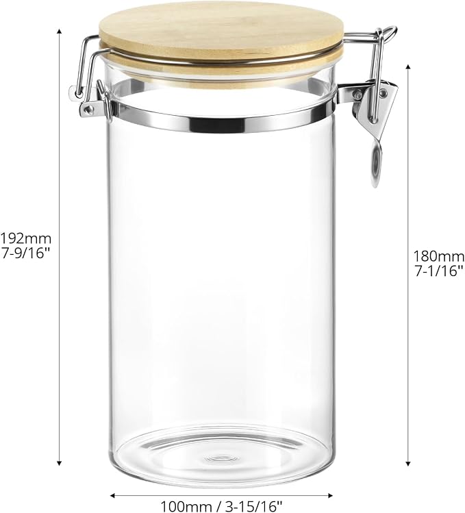 QWORK Clear Borosilicate Glass Storage Jar - Image 3