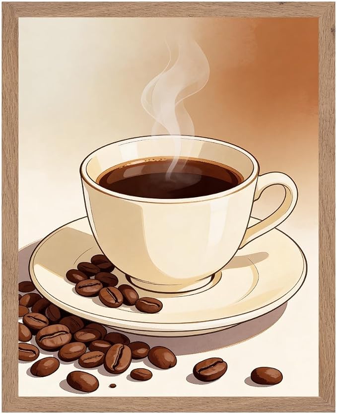 Lawrence Williams Designs Hot Coffee Cup Poster by LawrenceWilliamsDesigns