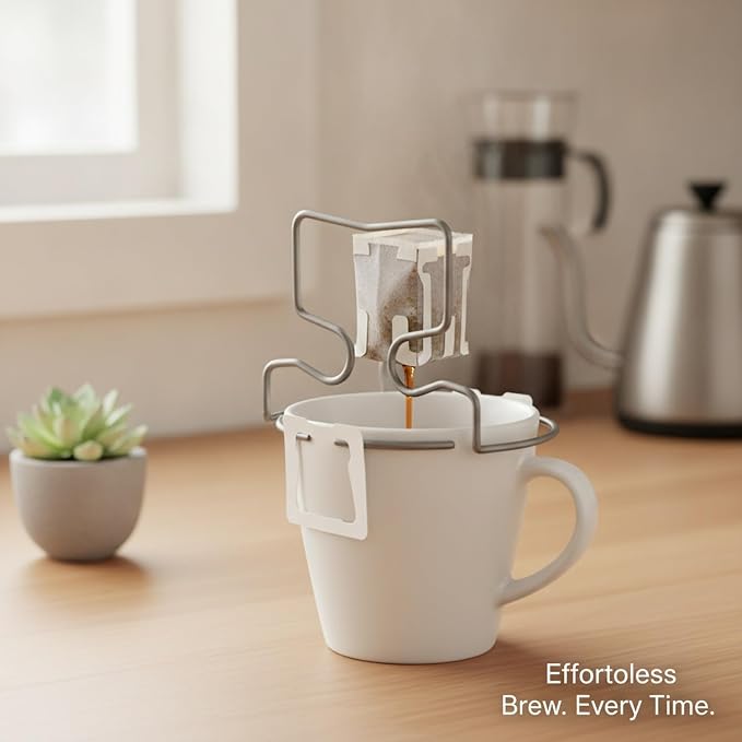 Titanium Drip Coffee Bag Holder, Rigid Stand - Image 2