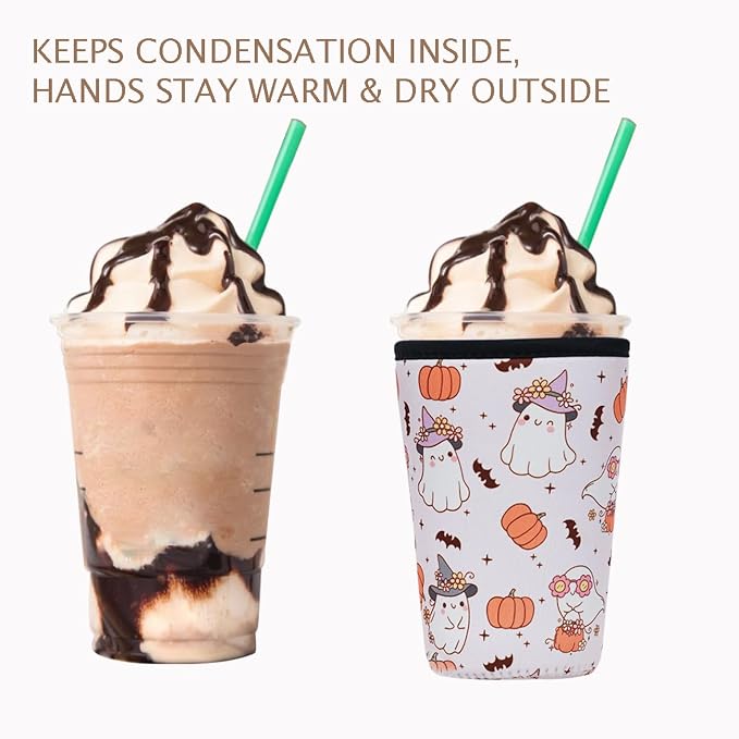 Reusable Insulated Neoprene Iced Coffee Cup Sleeve, Durable Drink Sleeve - Image 6