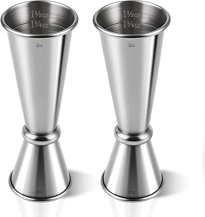 2-Pack Stainless Steel Cocktail Jiggers – Japanese Style Double Measuring Cups by Unknown