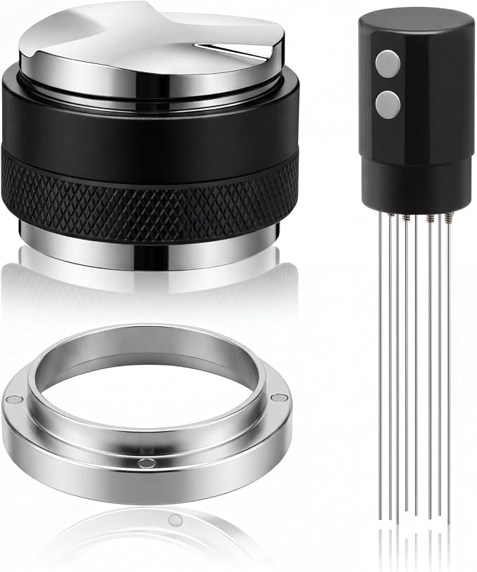 Zhehao 3 Pcs 53mm Espresso Accessories Kit, 2 in 1 Coffee Distributor and by Zhehao