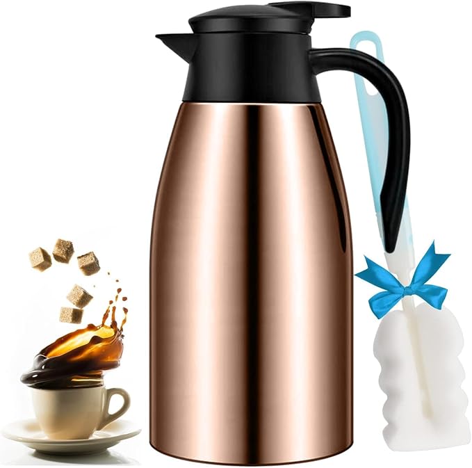 68oz Thermal Coffee Carafe, Stainless Steel Coffee Carafes by GearRoot
