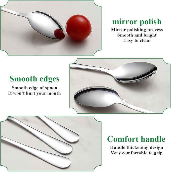 Demitasse Espresso Spoons 12 Pieces 5.5", Berglander Stainless Steel Mini - Image 4