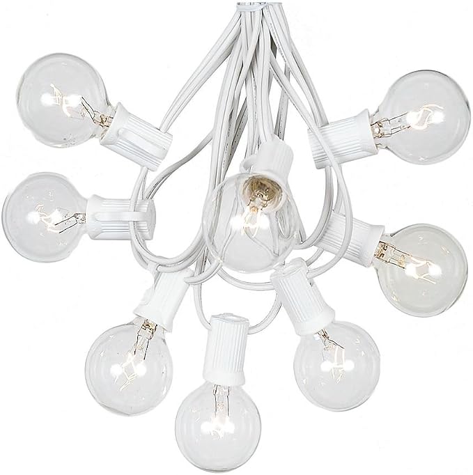 G40 Patio String Lights with 125 Clear Globe Bulbs by NoveltyLights-LightExperts