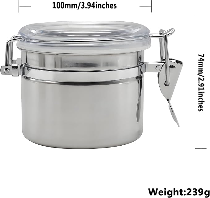 Stainless Steel Vacuum Seal Coffee Canister - Image 2