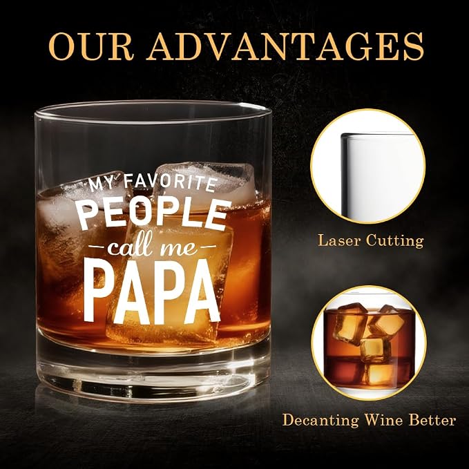 My Favorite People Call Me Papa Whiskey Glass, Birthday Christmas Father's Day - Image 3