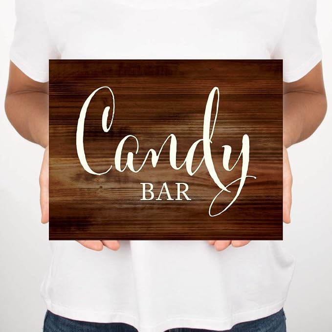Andaz Press Wedding Party Signs, Rustic Wood Print, 8.5x11 inch, Candy Bar - Image 3