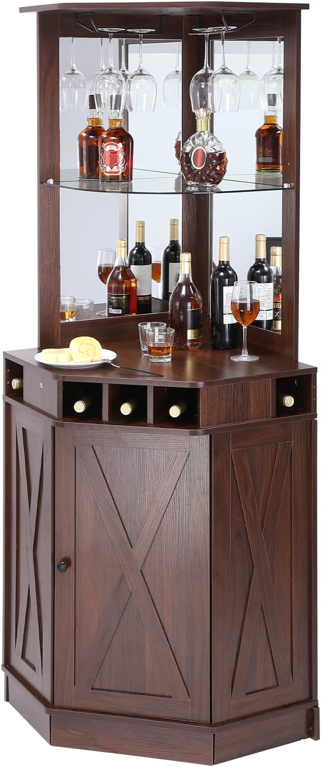 VEVOR Corner Industrial Bar Cabinet, Wine Table - Image 9