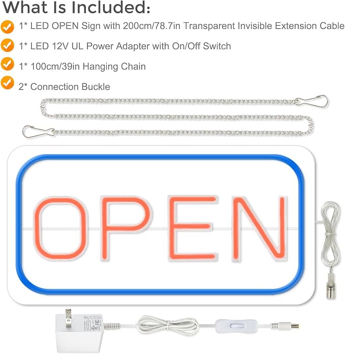 Open Signs for Business, Ultra Bright and Eye-catching Electric Light Up Sign - Image 7