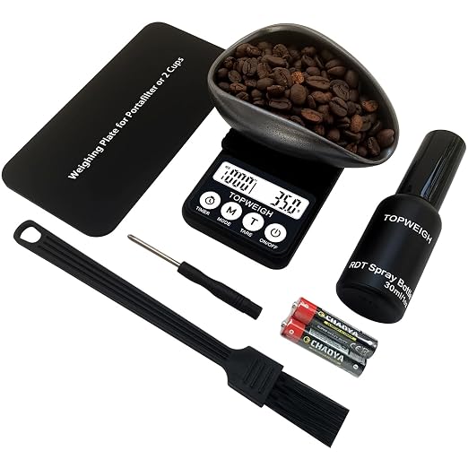 Waterproof Espresso Scale Kit, 1000g x 0.1g, Portafilter Weighing Plate by TOPWEIGH