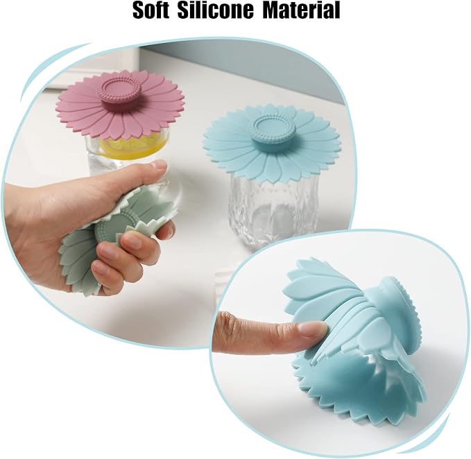 Sunflower Silicone Cup Covers ， Multicolored Silicone Lids - Image 6