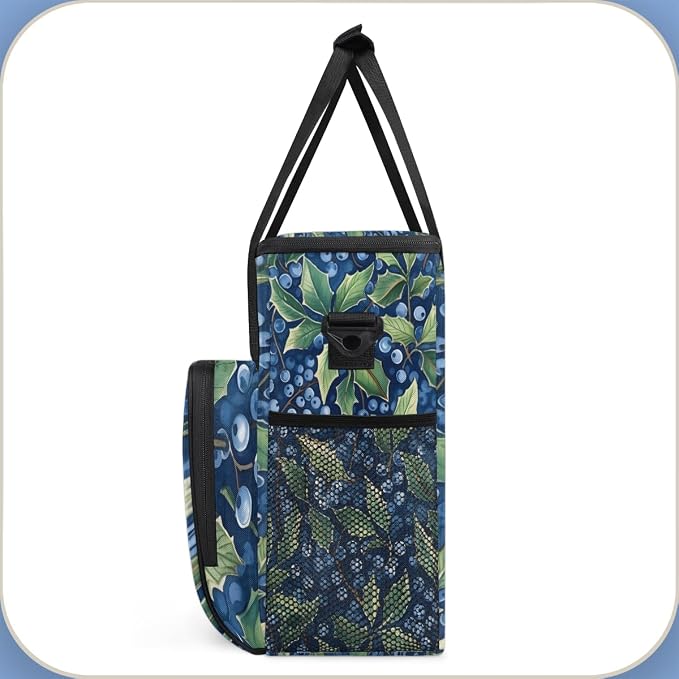 Summer Blueberries Print Coffee Maker Travel Bag, Portable Storage Tote Bag - Image 4