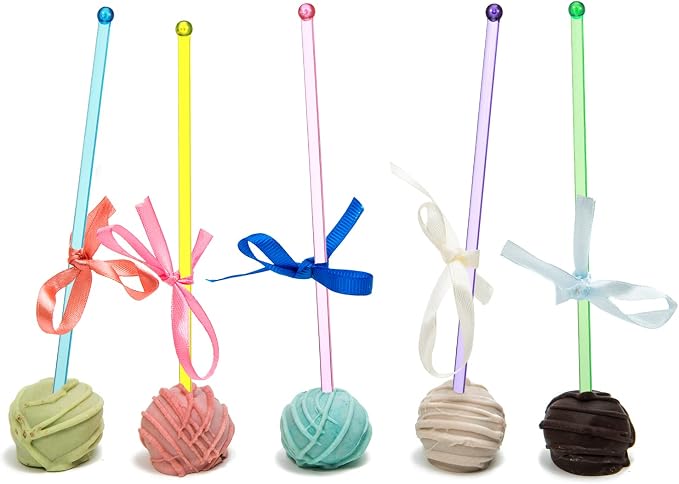 100 Pieces Disposable Plastic Round Top Crystal Swizzle Sticks - Image 3