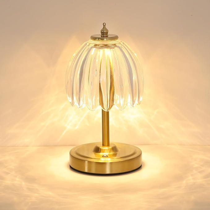 Shenmoyl Tulip Small Table Lamp, 5200mAh Cordless Touch Control Mini Table Lamp by Shenmoyl