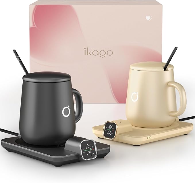 2Pcs Heated Coffee Mug Warmer & IKAGO Mug Set by ikago
