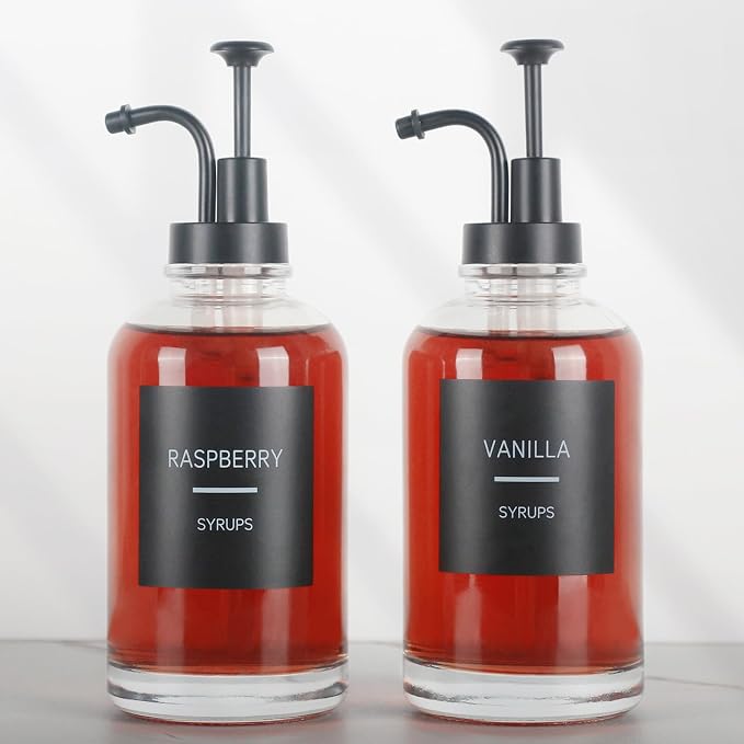 4PCS Coffee Syrup Dispenser, Glass Syrup Dispenser - Image 7