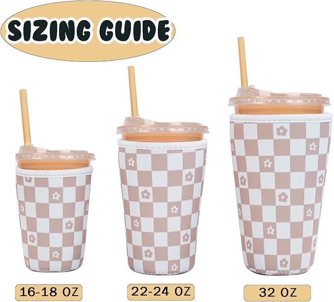 Reusable Insulated Neoprene Iced Coffee Cup Sleeve, Durable Drink Sleeve - Image 6