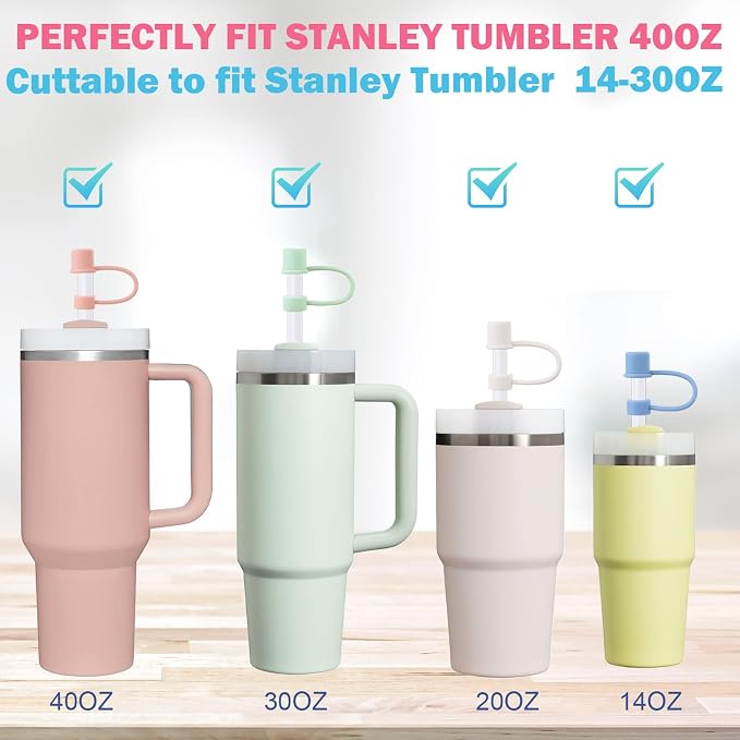 LUCKINEE 6pc Plastic Replacement Straws Reusable - Image 3