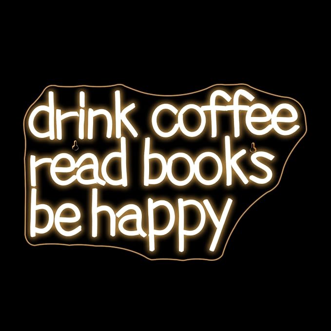 Looklight Drink Coffee Read Books Be Happy Neon Sign Warm White Read Books Led - Image 8