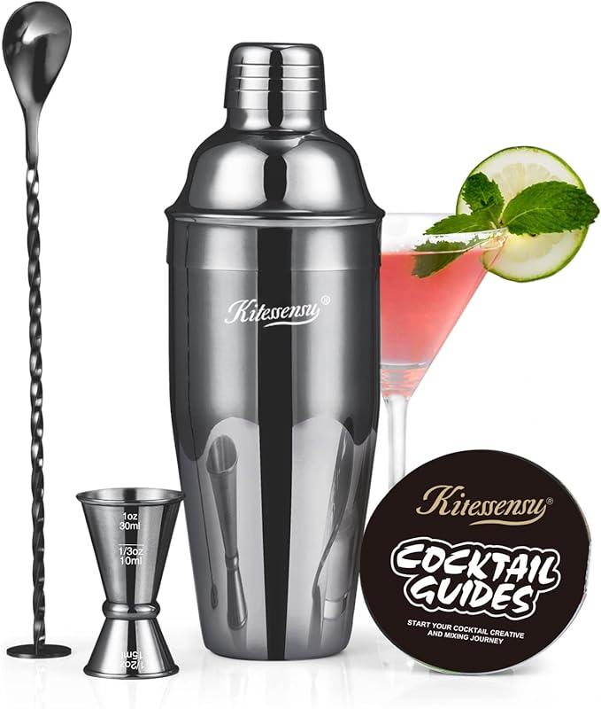 KITESSENSU Cocktail Shaker Set, Stainless Steel Martini Shaker Set by KITESSENSU