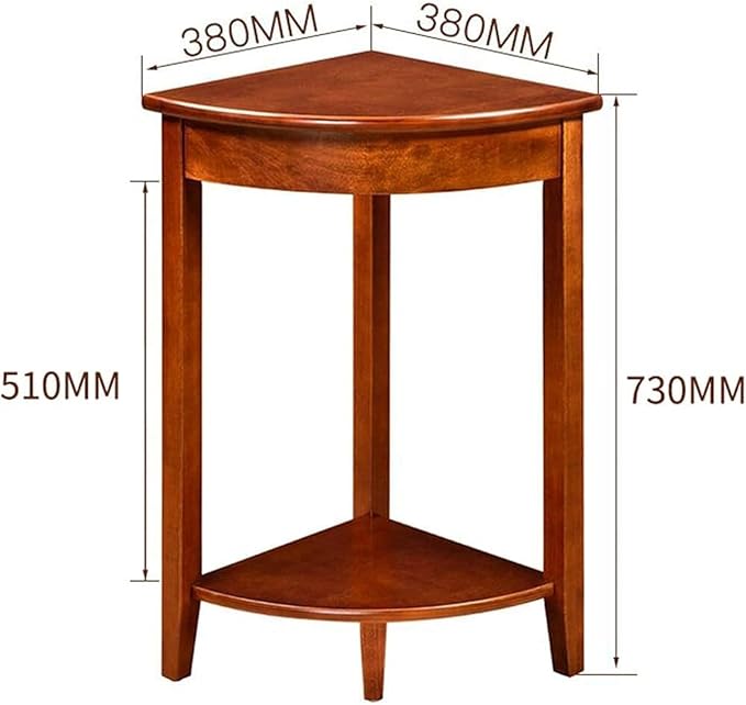 Corner Tables Compact Triangle Solid Wood Side Table Corner Shelf Unit - Image 2