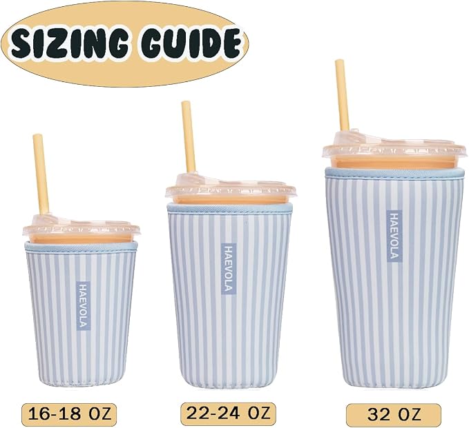 Reusable Insulated Neoprene Iced Coffee Cup Sleeve, Durable Drink Sleeve - Image 5