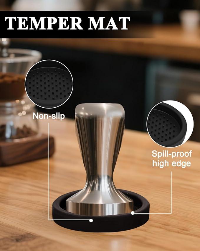 Espresso Accessories Kit, 53mm Espresso Tampera and Dosing Funnel Set, WDT Tool - Image 6