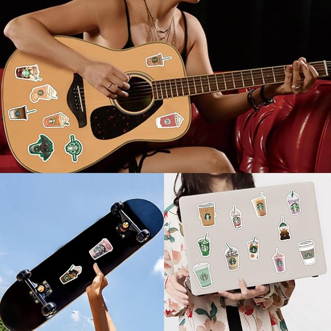 115 Pieces Coffee Stickers - Image 4