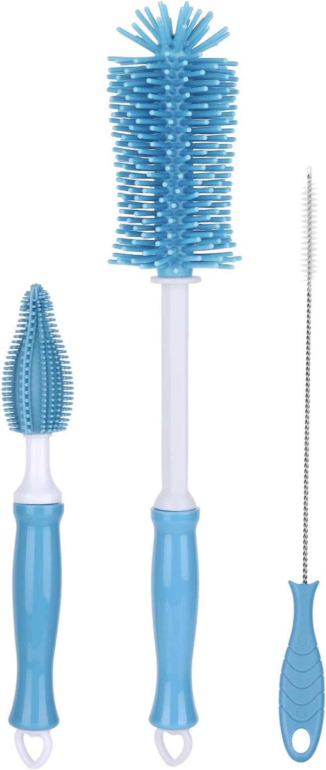 Silicone Bottle Cleaning Brush, Baby Travel Essential Bottle Brush Set by Unknown