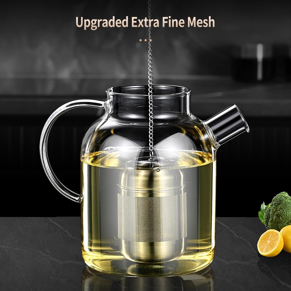 316 Stainless Steel Tea Infuser Reusable Tea Steeper Extra Fine Mesh Tea Infuser Tea Strainer for Loose Leaf Tea Spices and Seasonings (1 Pack - Large)