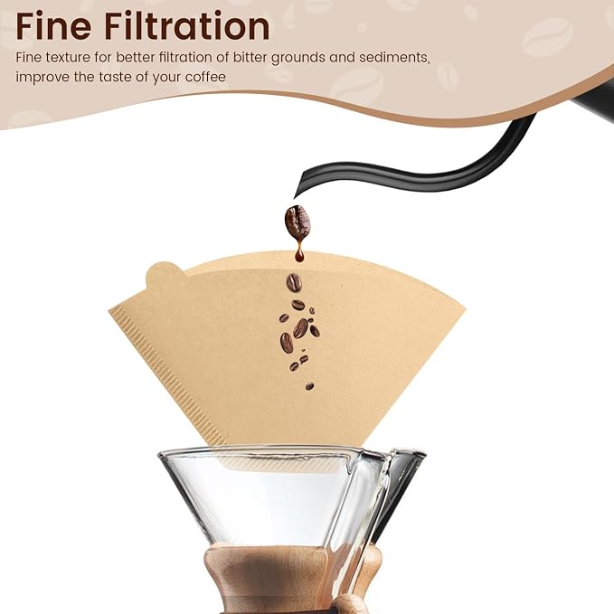 200 Count Cone Coffee Filters #2, Clinuse Unbleached Size 02 Coffee Filter 2-6 - Image 6