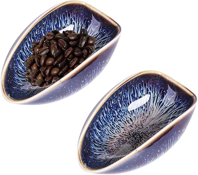2pcs Ceramic Coffee Scoops Coffee Bean Weighing Bowls Tea Scoops Coffee Powder by Mozacona