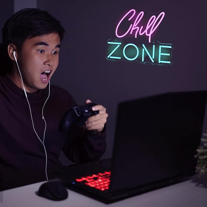 Chill Zone Neon Signs for Wall Decor Dimmable LED Neon Light USB Powered Light - Image 5