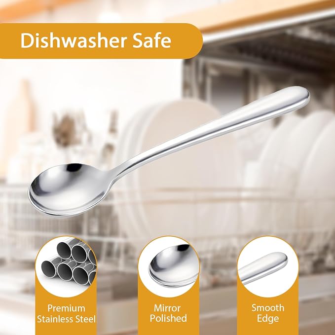 Small Spoons for Spice Jars 8 PCS 3.5 Inch Mini Spoons Silver Stainless Steel - Image 3