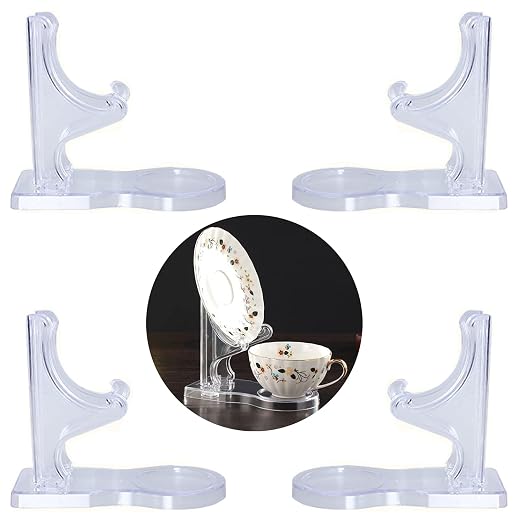 Acrylic Tea Cup and Saucer Display Stands Coffee Teacups Shelf Display Rack by Serlife