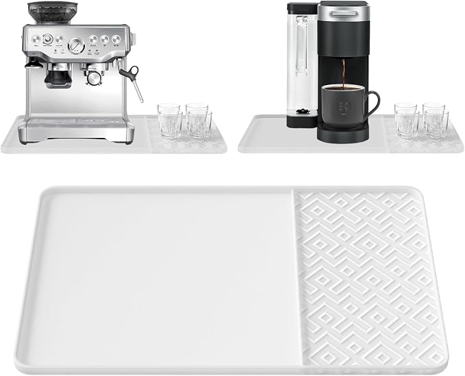 Silicone Coffee Mat with Raised Edges 24" x 16" – Waterproof Countertop Mat by EWX