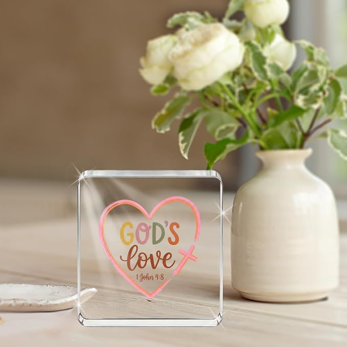 Christian Gifts for Women Desk Decor, Inspirational Religious Decor Acrylic Sign - Image 4