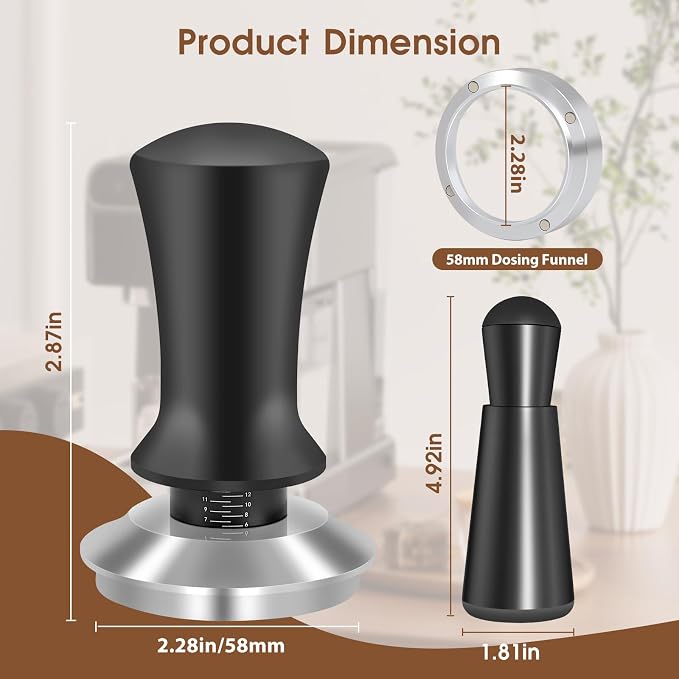 Reoszeank 58mm Espresso Accessories Kit, Spring Loaded Calibrated Tamper - Image 6