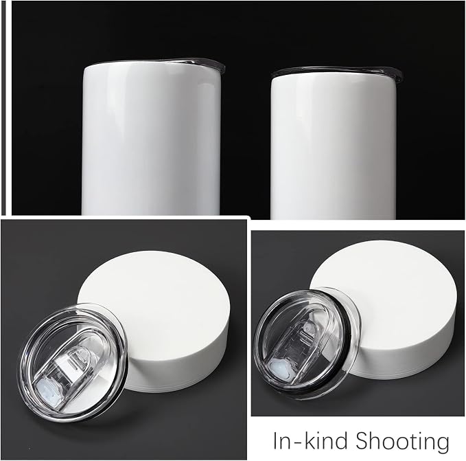 10 Pack 20 oz Skinny Tumbler Replacement Lids Plastic Splash Covers tops - Image 6